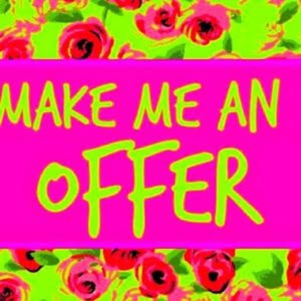 Floral Neon Pink and Green Sign